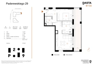 3 pokoje, apartament 55,17 m², piętro 7, oferta nr A.M100, Paderewskiego 29, Katowice, Osiedle Paderewskiego-Muchowiec, Dolina Trzech Stawów, ul. Ignacego Paderewskiego 29
