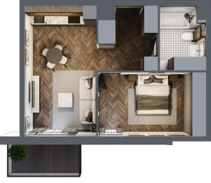 2 pokoje, apartament 45,16 m², piętro 1, oferta nr A.M01, Paderewskiego 29, Katowice, Osiedle Paderewskiego-Muchowiec, Dolina Trzech Stawów, ul. Ignacego Paderewskiego 29