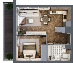 2 pokoje, apartament 37,75 m², piętro 1, oferta nr A.M06, Paderewskiego 29, Katowice, Osiedle Paderewskiego-Muchowiec, Dolina Trzech Stawów, ul. Ignacego Paderewskiego 29