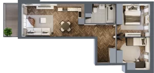 3 pokoje, apartament 53,54 m², piętro 1, oferta nr A.M59, Paderewskiego 29, Katowice, Osiedle Paderewskiego-Muchowiec, Dolina Trzech Stawów, ul. Ignacego Paderewskiego 29