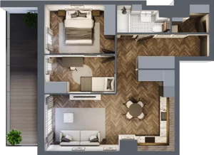 3 pokoje, apartament 57,05 m², piętro 1, oferta nr A.M62, Paderewskiego 29, Katowice, Osiedle Paderewskiego-Muchowiec, Dolina Trzech Stawów, ul. Ignacego Paderewskiego 29