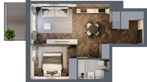 2 pokoje, apartament 42,47 m², piętro 1, oferta nr A.M63, Paderewskiego 29, Katowice, Osiedle Paderewskiego-Muchowiec, Dolina Trzech Stawów, ul. Ignacego Paderewskiego 29