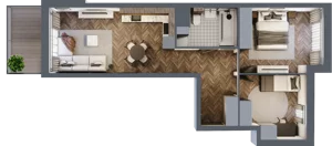 3 pokoje, apartament 55,90 m², piętro 2, oferta nr A.M65, Paderewskiego 29, Katowice, Osiedle Paderewskiego-Muchowiec, Dolina Trzech Stawów, ul. Ignacego Paderewskiego 29