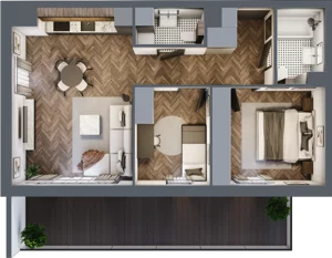 3 pokoje, apartament 57,29 m², piętro 8, oferta nr A.M58, Paderewskiego 29, Katowice, Osiedle Paderewskiego-Muchowiec, Dolina Trzech Stawów, ul. Ignacego Paderewskiego 29