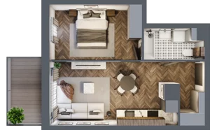 2 pokoje, apartament 38,81 m², piętro 1, oferta nr B.M05, Paderewskiego 29, Katowice, Osiedle Paderewskiego-Muchowiec, Dolina Trzech Stawów, ul. Ignacego Paderewskiego 29
