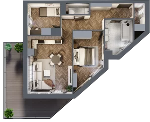 3 pokoje, apartament 58,71 m², piętro 5, oferta nr B.M48, Paderewskiego 29, Katowice, Osiedle Paderewskiego-Muchowiec, Dolina Trzech Stawów, ul. Ignacego Paderewskiego 29