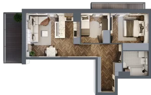 3 pokoje, apartament 54,01 m², piętro 7, oferta nr B.M61, Paderewskiego 29, Katowice, Osiedle Paderewskiego-Muchowiec, Dolina Trzech Stawów, ul. Ignacego Paderewskiego 29