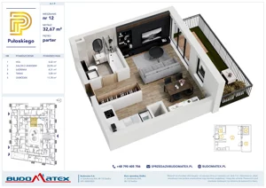 1 pokój, mieszkanie 32,67 m², parter, oferta nr A109, Pułaskiego, Siedlce, ul. Pułaskiego