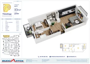 3 pokoje, mieszkanie 65,42 m², parter, oferta nr A101, Pułaskiego, Siedlce, ul. Pułaskiego