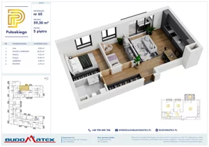 3 pokoje, mieszkanie 59,30 m², piętro 5, oferta nr A602, Pułaskiego, Siedlce, ul. Pułaskiego