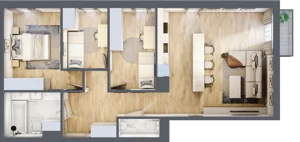 4 pokoje, mieszkanie 78,88 m², piętro 1, oferta nr G5A.33, Geometryczna 5A, Warszawa, Białołęka, Grodzisk, ul. Geometryczna 5, 5A