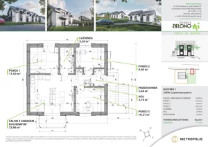 4 pokoje, mieszkanie 66,28 m², piętro 1, oferta nr 1M2, Osiedle Zielono Mi, Bibice, ul. Mokra