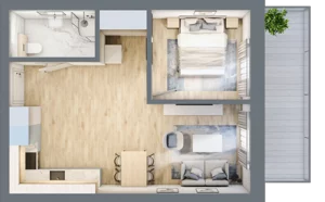 2 pokoje, apartament 41,51 m², parter, oferta nr D/0.05, Rogowo Pearl, Rogowo, ul. Rezydencyjna
