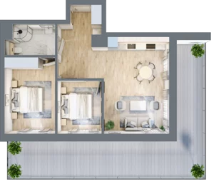 3 pokoje, apartament 58,67 m², parter, oferta nr D/0.09, Rogowo Pearl, Rogowo, ul. Rezydencyjna