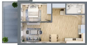 2 pokoje, apartament 51,12 m², parter, oferta nr D/0.10, Rogowo Pearl, Rogowo, ul. Rezydencyjna