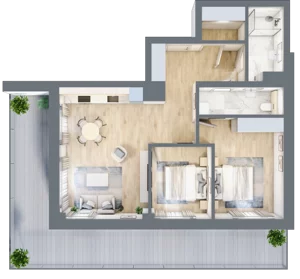 3 pokoje, apartament 66,92 m², parter, oferta nr D/0.13, Rogowo Pearl, Rogowo, ul. Rezydencyjna