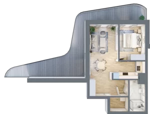 2 pokoje, apartament 44,80 m², piętro 1, oferta nr D/1.02, Rogowo Pearl, Rogowo, ul. Rezydencyjna