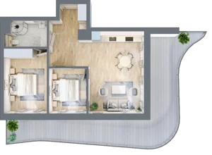 3 pokoje, apartament 58,73 m², piętro 1, oferta nr D/1.10, Rogowo Pearl, Rogowo, ul. Rezydencyjna