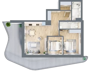 3 pokoje, apartament 66,92 m², piętro 1, oferta nr D/1.15, Rogowo Pearl, Rogowo, ul. Rezydencyjna