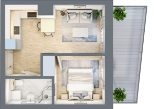 2 pokoje, apartament 30,90 m², piętro 3, oferta nr D/3.08, Rogowo Pearl, Rogowo, ul. Rezydencyjna