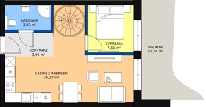 2 pokoje, apartament 50,35 m², piętro 5, oferta nr D/5.05, Rogowo Pearl, Rogowo, ul. Rezydencyjna