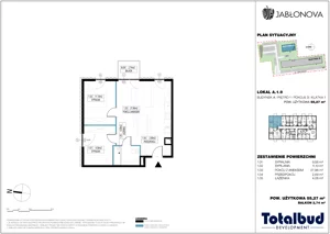 3 pokoje, mieszkanie 55,27 m², piętro 1, oferta nr A.1.9, Jabłonova, Piaseczno, ul. Jabłoniowa