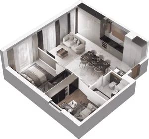 3 pokoje, mieszkanie 55,27 m², piętro 1, oferta nr A.1.9, Jabłonova, Piaseczno, ul. Jabłoniowa