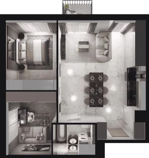 3 pokoje, mieszkanie 55,27 m², piętro 1, oferta nr A.1.9, Jabłonova, Piaseczno, ul. Jabłoniowa