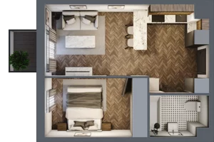 2 pokoje, mieszkanie 35,42 m², piętro 2, oferta nr A.2.23, Jabłonova, Piaseczno, ul. Jabłoniowa
