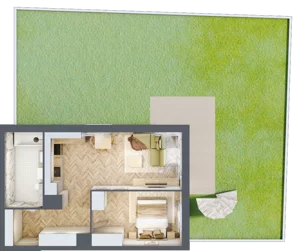 2 pokoje, mieszkanie 46,87 m², parter, oferta nr B.P0.11, Mirabelki 5, Warszawa, Białołęka, Brzeziny, ul. Mirabelki 5