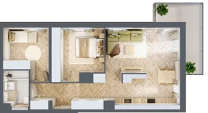 3 pokoje, mieszkanie 64,19 m², piętro 1, oferta nr B.P1.26, Mirabelki 5, Warszawa, Białołęka, Brzeziny, ul. Mirabelki 5