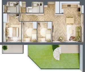 4 pokoje, mieszkanie 75,71 m², parter, oferta nr C.P0.46, Mirabelki 5, Warszawa, Białołęka, Brzeziny, ul. Mirabelki 5