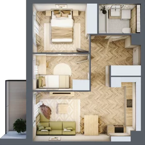 3 pokoje, mieszkanie 48,99 m², piętro 1, oferta nr C.P1.52, Mirabelki 5, Warszawa, Białołęka, Brzeziny, ul. Mirabelki 5