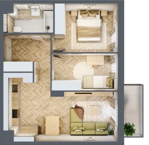 3 pokoje, mieszkanie 55,42 m², piętro 2, oferta nr D.P2.90, Mirabelki 5, Warszawa, Białołęka, Brzeziny, ul. Mirabelki 5