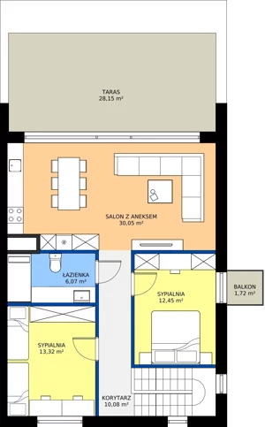 3 pokoje, mieszkanie 76,94 m², piętro 1, oferta nr 4D, Biała Dama, Ornontowice, ul. Brzozowa
