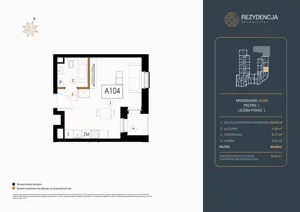1 pokój, mieszkanie 28,63 m², piętro 1, oferta nr A.104, Rezydencja Śródmiejska, Łódź, Śródmieście, Śródmieście-Wschód, ul. Pomorska 28