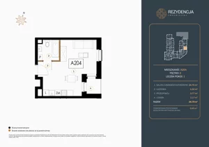 1 pokój, mieszkanie 28,79 m², piętro 2, oferta nr A.204, Rezydencja Śródmiejska, Łódź, Śródmieście, Śródmieście-Wschód, ul. Pomorska 28