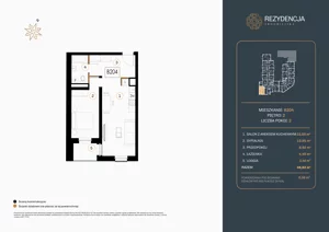 2 pokoje, mieszkanie 48,82 m², piętro 2, oferta nr B.204, Rezydencja Śródmiejska, Łódź, Śródmieście, Śródmieście-Wschód, ul. Pomorska 28