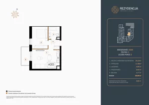 2 pokoje, mieszkanie 38,65 m², piętro 3, oferta nr A.305, Rezydencja Śródmiejska, Łódź, Śródmieście, Śródmieście-Wschód, ul. Pomorska 28