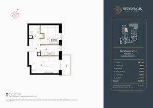 2 pokoje, mieszkanie 39,16 m², piętro 3, oferta nr B.310, Rezydencja Śródmiejska, Łódź, Śródmieście, Śródmieście-Wschód, ul. Pomorska 28