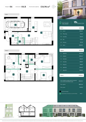 Dom 134,96 m², oferta nr 04.B, Spokojny Wilanów, Warszawa, Wilanów, Zawady, ul. Ruczaj