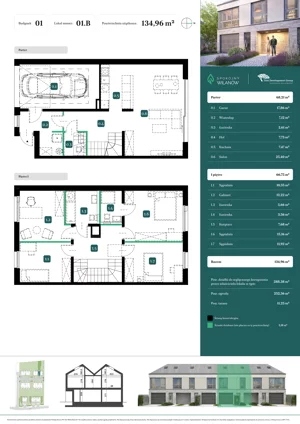 Dom 134,96 m², oferta nr 01.B, Spokojny Wilanów, Warszawa, Wilanów, Zawady, ul. Ruczaj