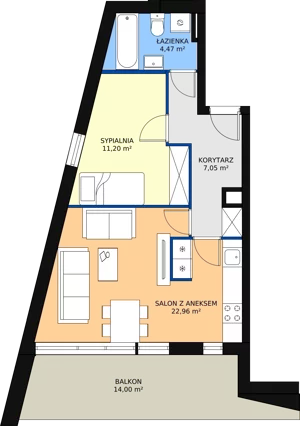2 pokoje, mieszkanie 45,41 m², parter, oferta nr A/M6, Rezydencja Chabrowa, Lublin, Sławin, Sławin, ul. Chabrowa 2