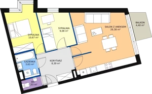 3 pokoje, mieszkanie 59,84 m², piętro 1, oferta nr A/M7, Rezydencja Chabrowa, Lublin, Sławin, Sławin, ul. Chabrowa 2