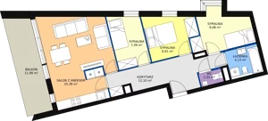 4 pokoje, mieszkanie 67,31 m², piętro 1, oferta nr A/M12, Rezydencja Chabrowa, Lublin, Sławin, Sławin, ul. Chabrowa 2