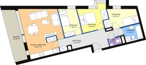 4 pokoje, mieszkanie 68,70 m², piętro 2, oferta nr A/M18, Rezydencja Chabrowa, Lublin, Sławin, Sławin, ul. Chabrowa 2