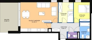 3 pokoje, mieszkanie 63,91 m², parter, oferta nr B/M6, Rezydencja Chabrowa, Lublin, Sławin, Sławin, ul. Chabrowa 2