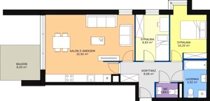 3 pokoje, mieszkanie 65,85 m², piętro 1, oferta nr B/M11, Rezydencja Chabrowa, Lublin, Sławin, Sławin, ul. Chabrowa 2