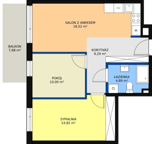 3 pokoje, mieszkanie 56,80 m², piętro 2, oferta nr 24, Mochtyńska, Warszawa, Białołęka, Kobiałka, ul. Mochtyńska 56