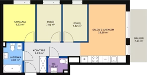 4 pokoje, mieszkanie 60,39 m², parter, oferta nr 32, Mochtyńska, Warszawa, Białołęka, Kobiałka, ul. Mochtyńska 56